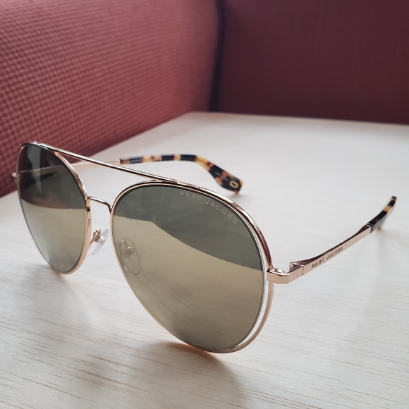 Marc Jacobs 328 /F/S 0SCL Yellow Havana Gray Ivory Aviator Style Sunglasses - Picture 5 of 12